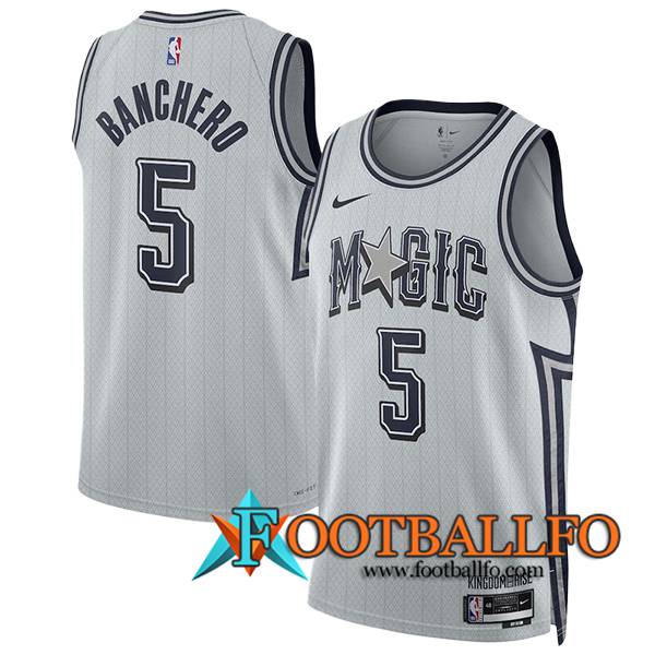 Camisetas Orlando Magic (BANCHERO #5) 2024/25 Blanco/Gris