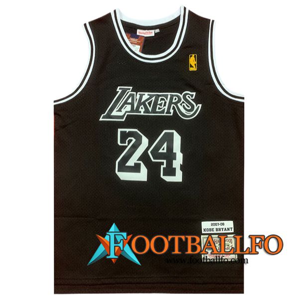 Camisetas Los Angeles Lakers (BRYANT #24) 2024/25 Negro/Blanco