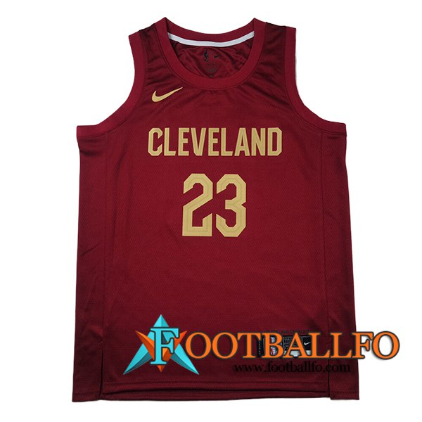 Camisetas Cleveland Cavaliers (JAMES #23) 2024/25 Rojo/Amarillo -02