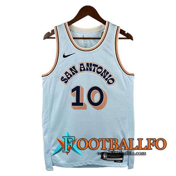 Camisetas San Antonio Spurs (SOCHAN #10) 2024/25 Blanco/Naranja/Negro