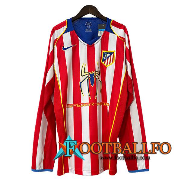 Camisetas De Futbol Atletico Madrid Retro Primera Manga Largas 2004/2005