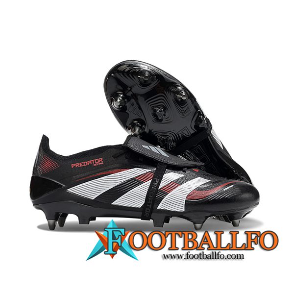 Adidas Botas De Fútbol 25 Predator Elite Tongue FG Negro/Blanco/Rojo