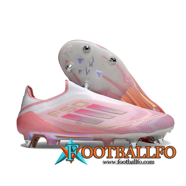 Adidas Botas De Fútbol F50 Elite Laceless SG Rosa/Blanco