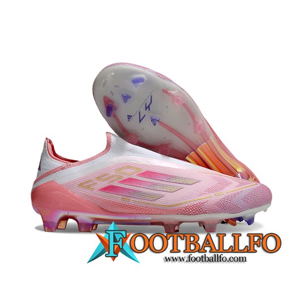 Adidas Botas De Fútbol F50 Elite Laceless FG Rosa/Blanco