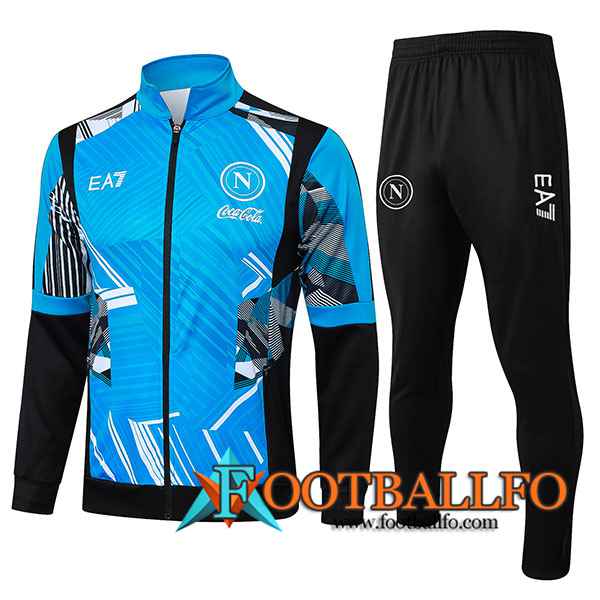 Chandal Equipos De Futbol Chaquetas SSC Napoli Azul/Negro 2024/2025