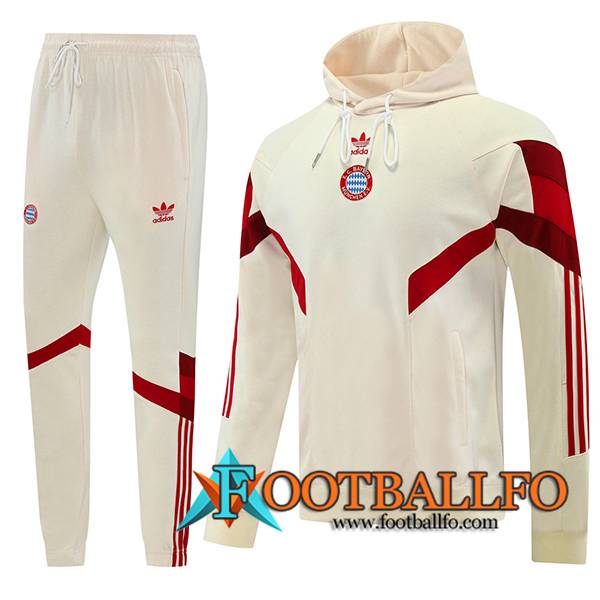 Chaqueta Con Capucha Chandal Bayern Munich Beige/Rojo 2024/2025