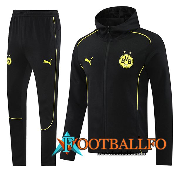 Chaqueta Con Capucha Chandal Dortmund Negro/Amarillo 2024/2025