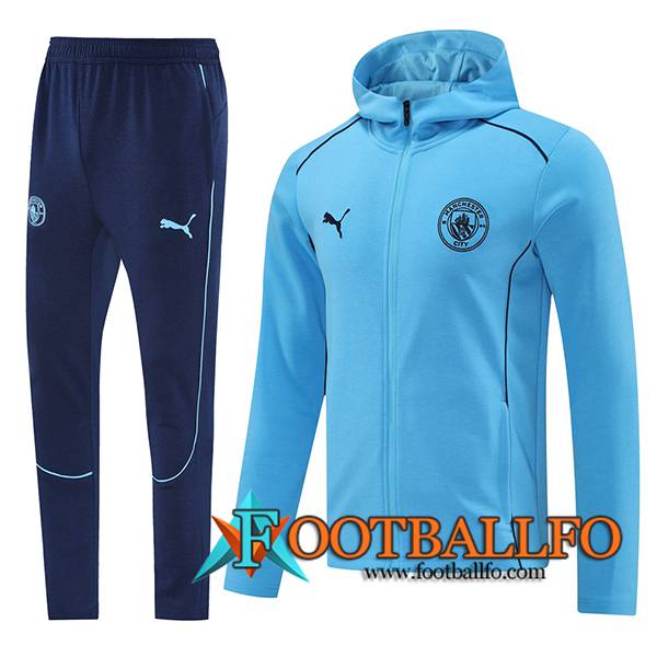 Chaqueta Con Capucha Chandal Manchester City Azul 2024/2025