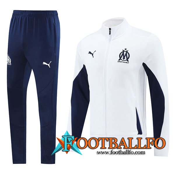 Chandal Equipos De Futbol Chaquetas Marsella Blanco/Azul 2024/2025