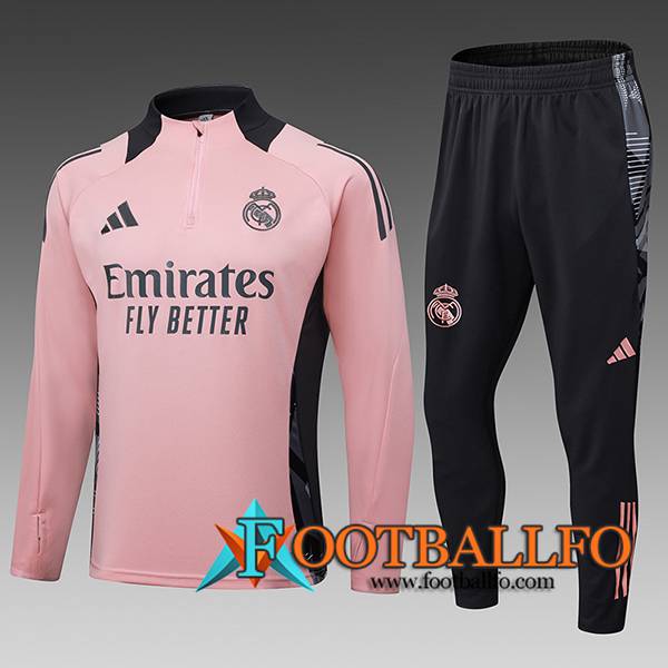 Chandal Equipos De Futbol Real Madrid Ninos Rosa/Negro 2024/2025 -02