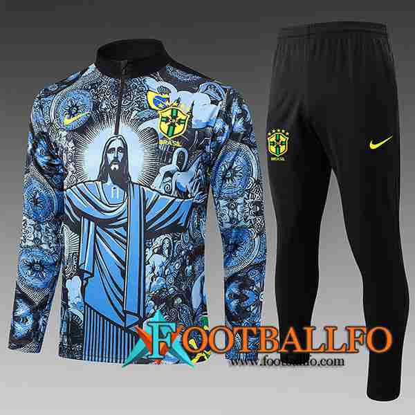 Chandal Equipos De Futbol Brasil Ninos Negro/Azul 2024/2025