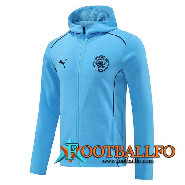 Sudadera De Entrenamiento Capucha Manchester City Azul 2024/2025