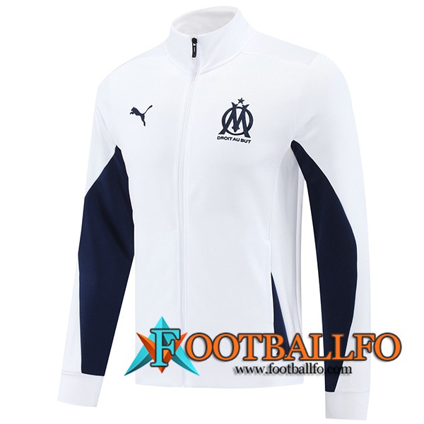 Chaquetas Futbol Marsella Blanco/Azul 2024/2025