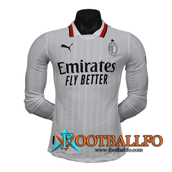 Camisetas De Futbol AC Milan Manga Largas Segunda 2024/2025