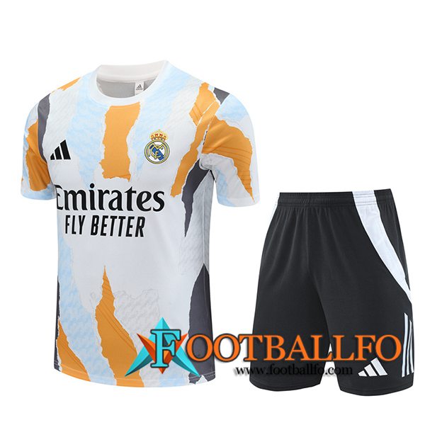 Camiseta Entrenamiento Real Madrid Blanco/Naranja/Gris/Azul 2025/2026