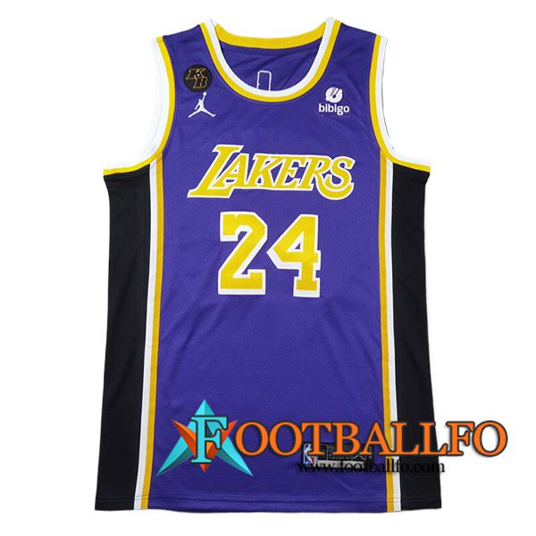 Camisetas Los Angeles Lakers (BRYANT #2) 2025/26 Violeta/Amarillo/Negro