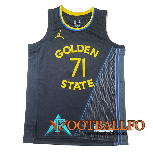 Camisetas Golden State Warriors (SCHRODER #71) 2025/26 Negro/Gris/Amarillo