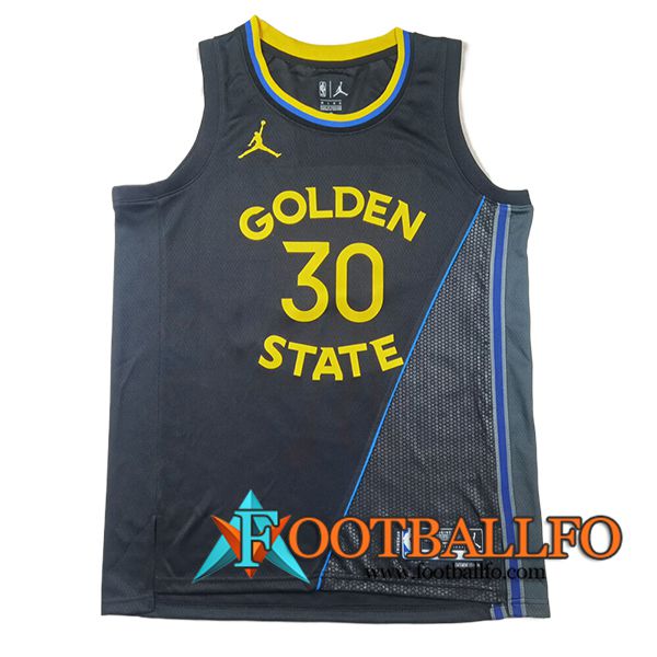 Camisetas Golden State Warriors (CURRY #30) 2025/26 Negro/Gris/Amarillo