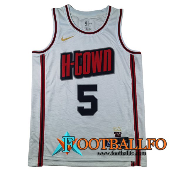 Camisetas Houston Rockets (VANVLEET #5) 2025/26 Blanco/Rojo/Negro