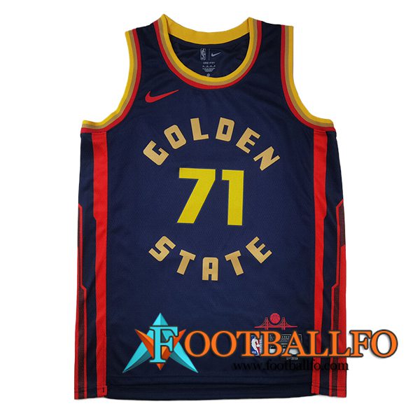 Camisetas Golden State Warriors (SCHRODER #71) 2025/26 Azul/Rojo/Amarillo