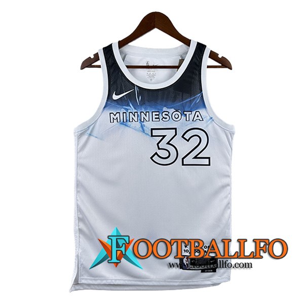 Camisetas Minnesota Timberwolves (TOWNS #32) 2025/26 Blanco/Azul