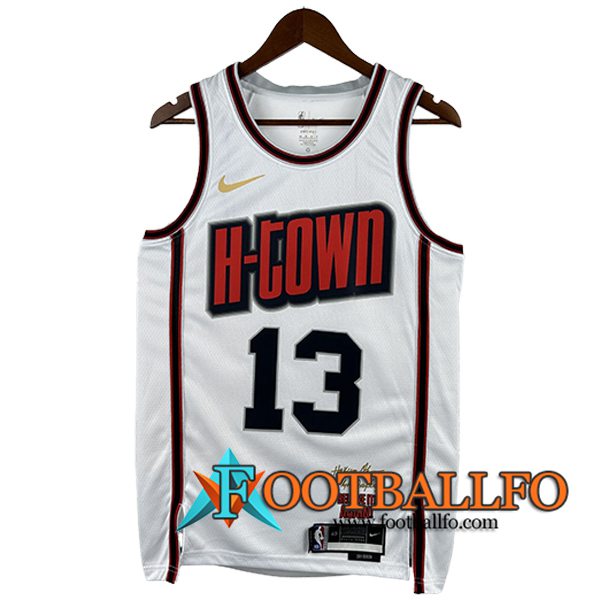 Camisetas Houston Rockets (HARDEN #13) 2025/26 Blanco/Rojo/Negro