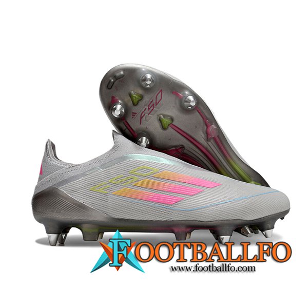 Adidas Botas De Fútbol F50 Elite Laceless SG Gris/Rosa