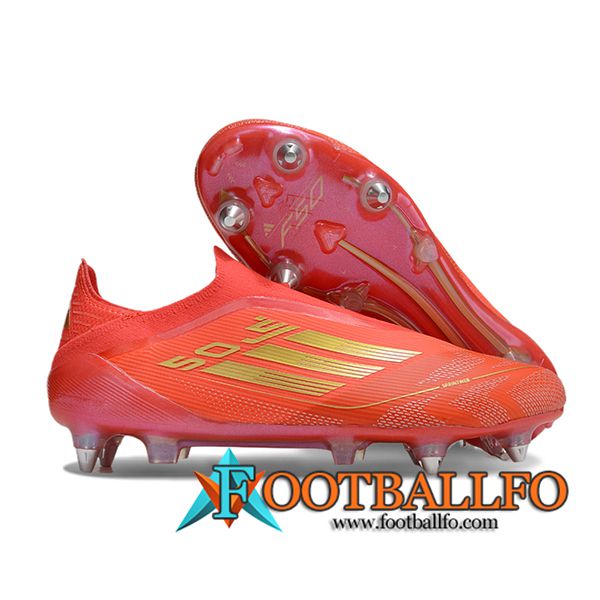 Adidas Botas De Fútbol F50 Elite Laceless SG Naranja/Rosa/Amarillo