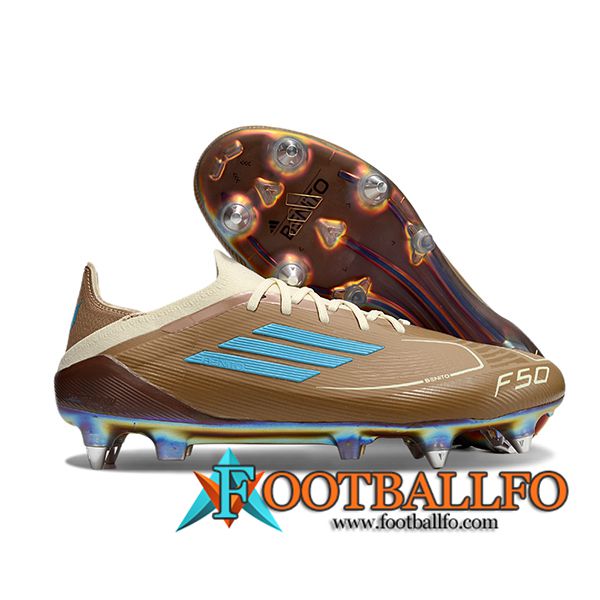 Adidas Botas De Fútbol F50 Elite SG Marrón/Azul -02