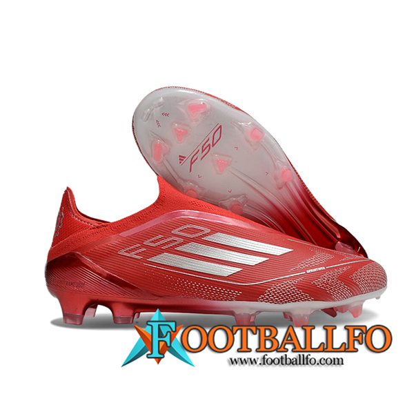 Adidas Botas De Fútbol F50 Elite Laceless FG Rojo/Gris