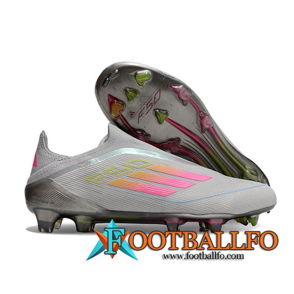 Adidas Botas De Fútbol F50 Elite Laceless FG Gris/Rosa