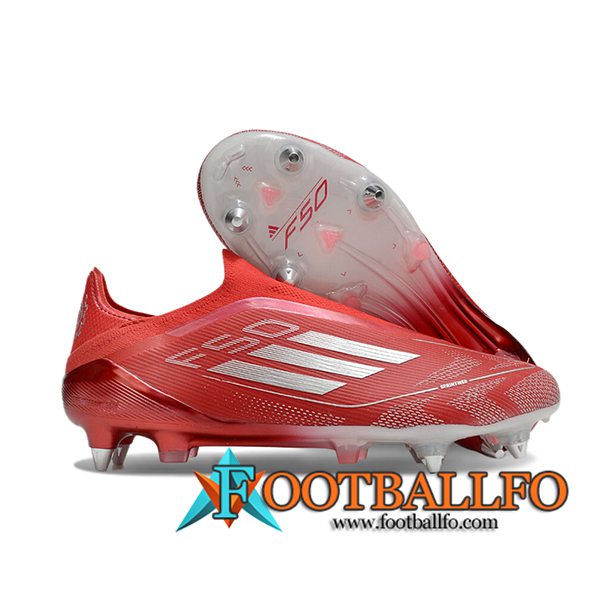 Adidas Botas De Fútbol F50 Elite Laceless SG Rojo/Gris -02