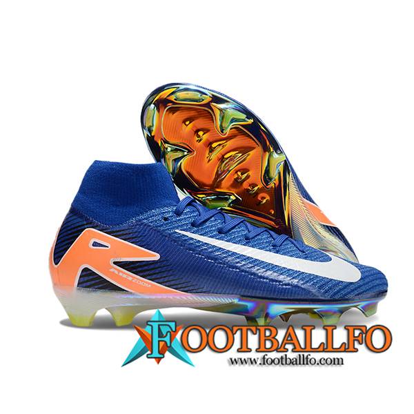 Nike Botas De Fútbol Air Zoom Mercurial Superfly IIX Elite FG Azul/Blanco/Naranja