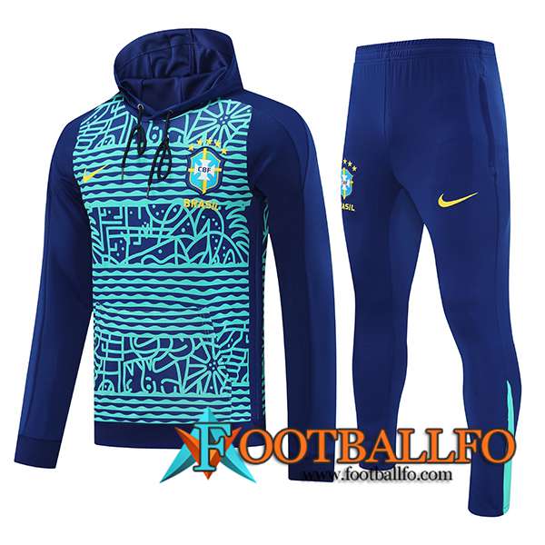 Chaqueta Con Capucha Chandal Brasil Azul/Verde 2025/2026