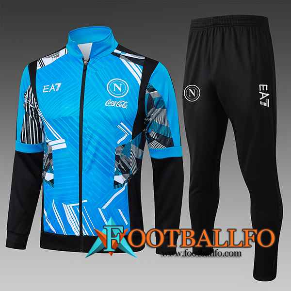 Chandal Equipos De Futbol Chaquetas SSC Napoli Ninos Azul/Negro 2025/2026