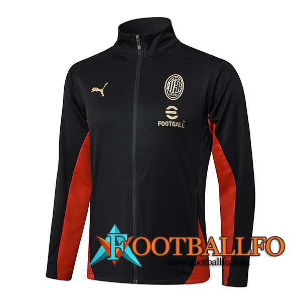 Chaquetas Futbol AC Milan Negro/Rojo 2025/2026