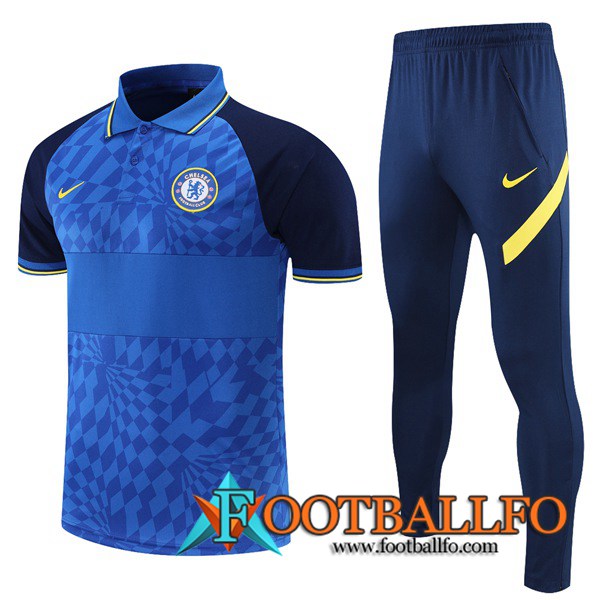 Camiseta Polo FC Chelsea + Pantalones Azul/Negro 2021/2022