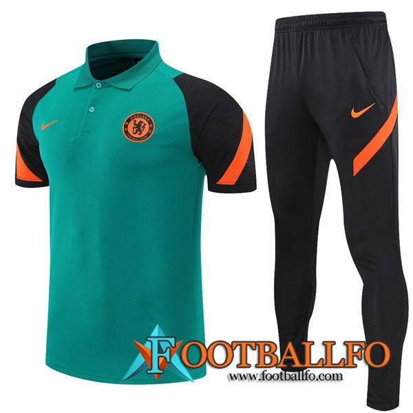 Camiseta Polo FC Chelsea + Pantalones Negro/Verde 2021/2022