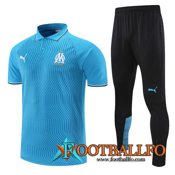 Camiseta Polo Marsella OM + Pantalones Azul/Gris 2021/2022