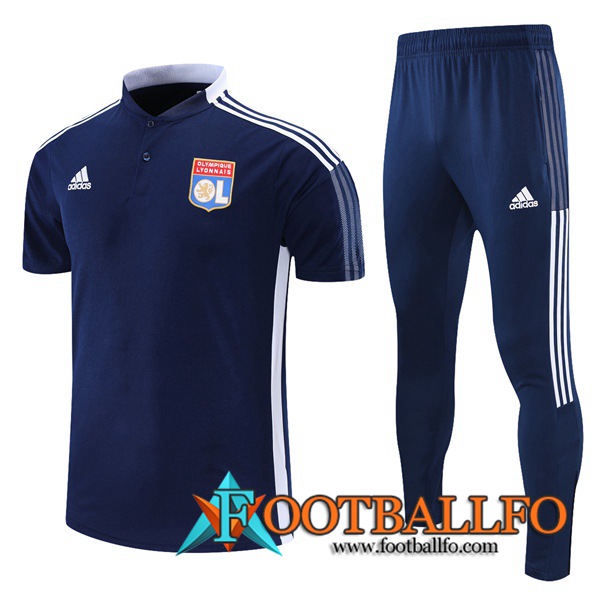 Camiseta Polo Lyon OL + Pantalones Azul Marino/Blancaa 2021/2022