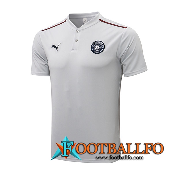 Camiseta Polo Manchester City Gris /Negro 2021/2022