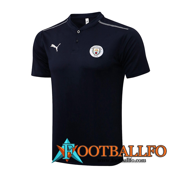 Camiseta Polo Manchester City Negro/Gris 2021/2022