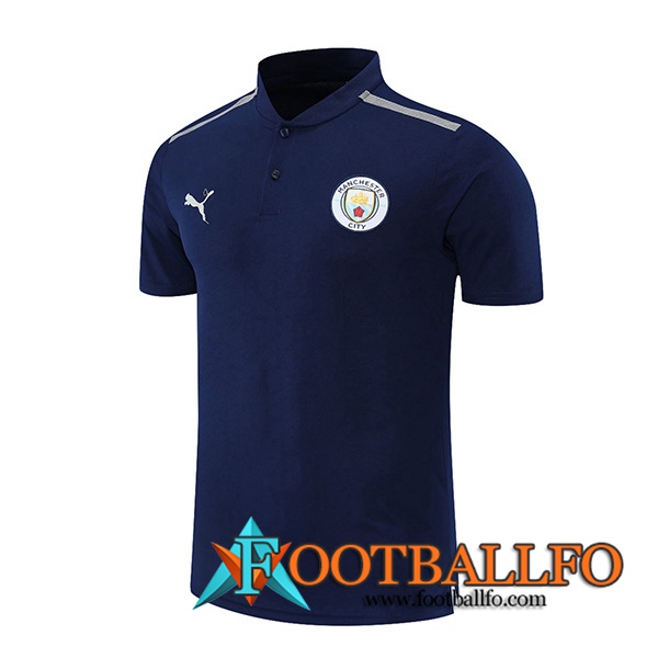 Camiseta Polo Manchester City Gris /Azul Marino 2021/2022