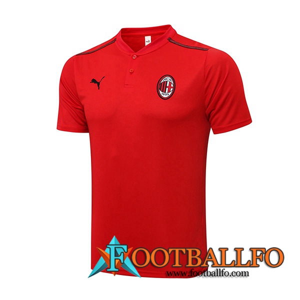 Camiseta Polo AC Milan Rojo/Negro 2021/2022