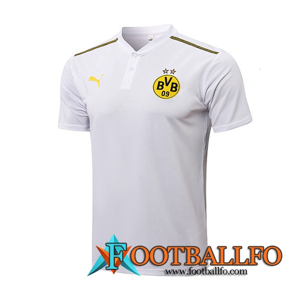 Camiseta Polo Dortmund BVB Blancaa/Gris 2021/2022