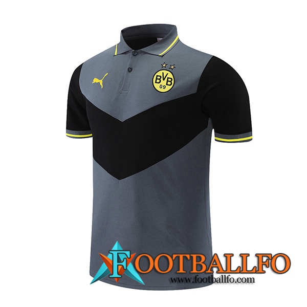 Camiseta Polo Dortmund BVB Negro/Gris 2021/2022