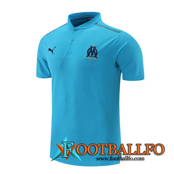 Camiseta Polo Marsella OM Gris /Azul 2021/2022