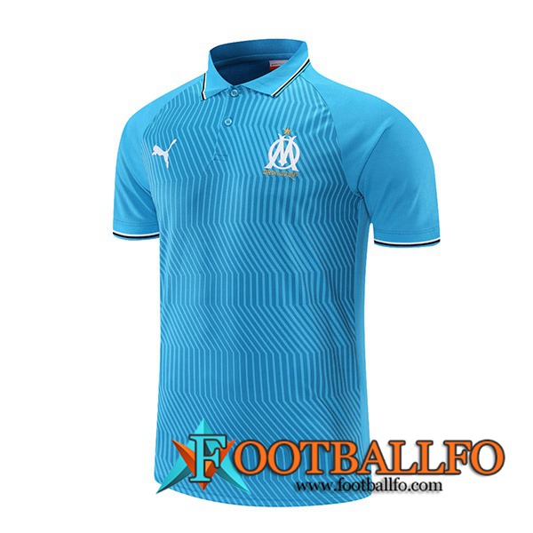 Camiseta Polo Marsella OM Azul/Gris 2021/2022