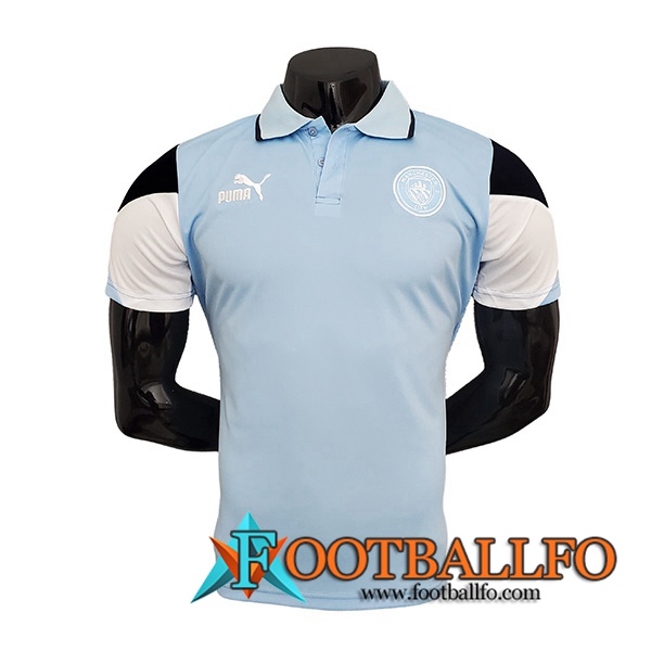Camiseta Polo Manchester City Azul/Negro/Blancaa 2021/2022