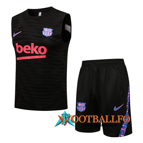 Camiseta Entrenamiento sin mangas FC Barcelona + Cortos Negro 2021/2022